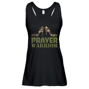 Camo Heels Prayer Warrior Faith God Jesus Christian Ladies Essential Flowy Tank