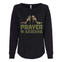 Camo Heels Prayer Warrior Faith God Jesus Christian Womens California Wash Sweatshirt