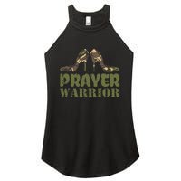 Camo Heels Prayer Warrior Faith God Jesus Christian Women's Perfect Tri Rocker Tank