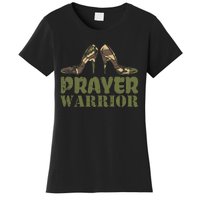 Camo Heels Prayer Warrior Faith God Jesus Christian Women's T-Shirt