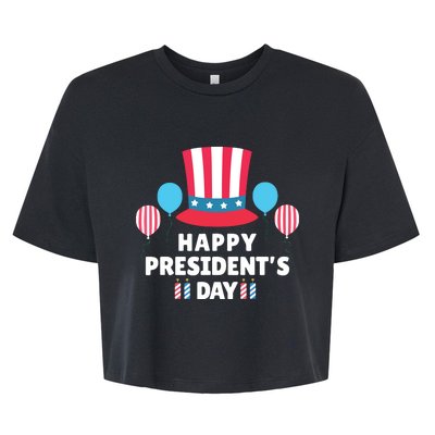 Cute Happy Presidents Day American Colors Patriots Gift Bella+Canvas Jersey Crop Tee