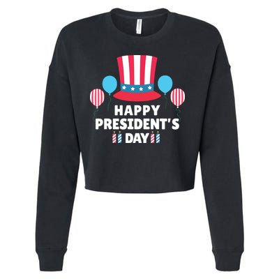 Cute Happy Presidents Day American Colors Patriots Gift Cropped Pullover Crew
