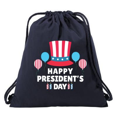 Cute Happy Presidents Day American Colors Patriots Gift Drawstring Bag
