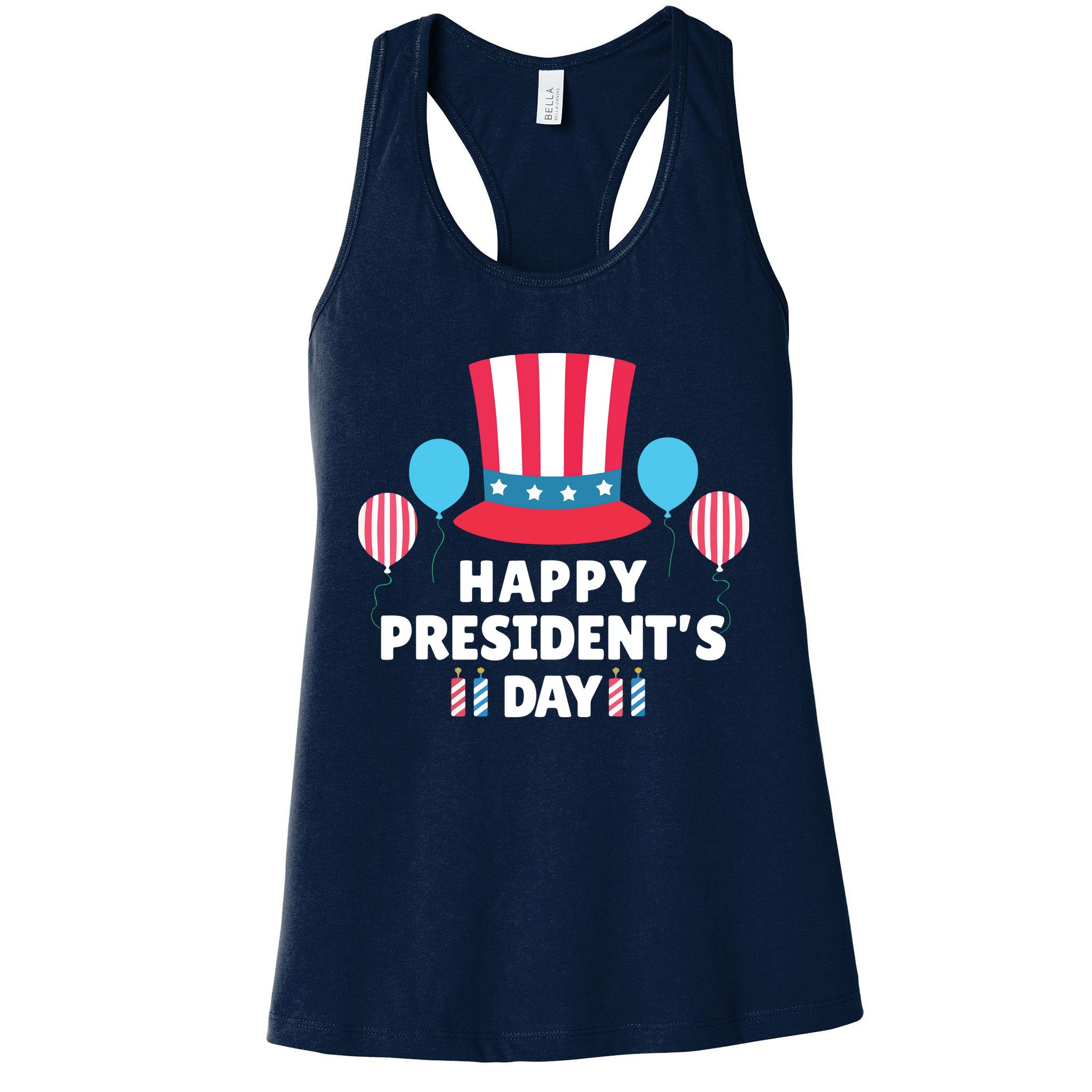 Cute Happy Presidents Day American Colors Patriots Gift Womens Tank Top