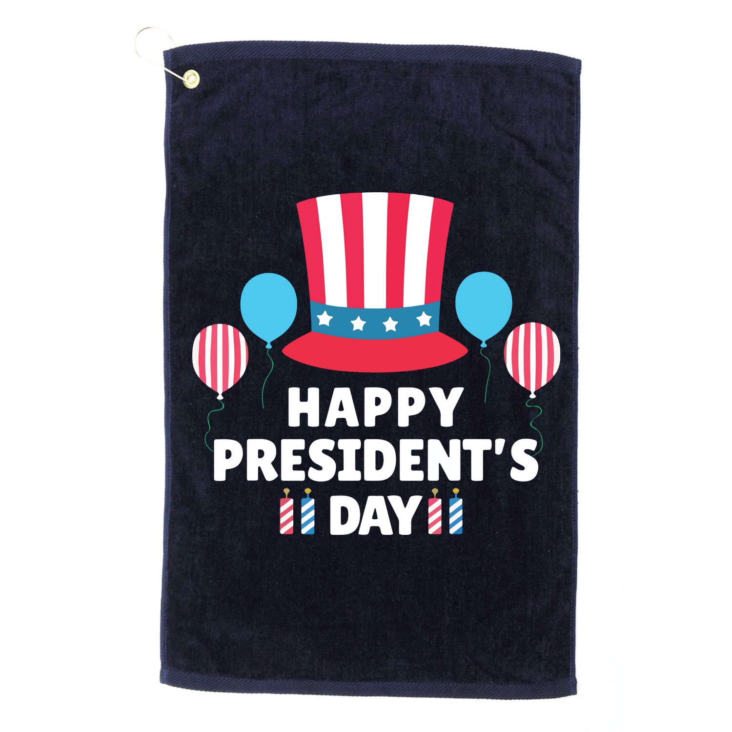 Cute Happy Presidents Day American Colors Patriots Gift Golf Towel