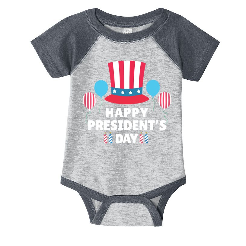 Cute Happy Presidents Day American Colors Patriots Gift Infant Baby Jersey Bodysuit