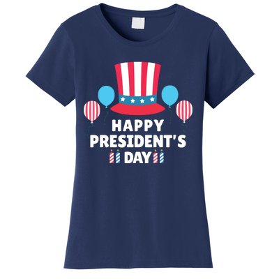 Cute Happy Presidents Day American Colors Patriots Gift Women's T-Shirt