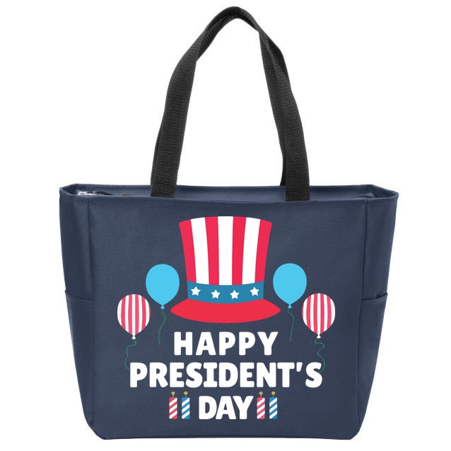 Cute Happy Presidents Day American Colors Patriots Gift Zip Tote Bag