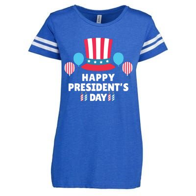 Cute Happy Presidents Day American Colors Patriots Gift Enza Ladies Jersey Football T-Shirt