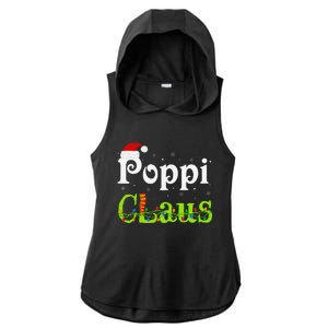 Christmas Holiday Party Poppi Claus Family Matching Pajamas Ladies PosiCharge Tri-Blend Wicking Draft Hoodie Tank