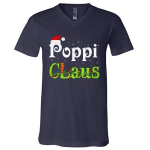 Christmas Holiday Party Poppi Claus Family Matching Pajamas V-Neck T-Shirt