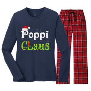 Christmas Holiday Party Poppi Claus Family Matching Pajamas Women's Long Sleeve Flannel Pajama Set 