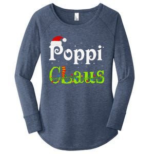 Christmas Holiday Party Poppi Claus Family Matching Pajamas Women's Perfect Tri Tunic Long Sleeve Shirt