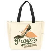 Camo Heels Prayer Warrior Faith God Jesus Christian Women Zip Tote Bag