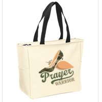 Camo Heels Prayer Warrior Faith God Jesus Christian Women Zip Tote Bag