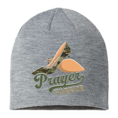 Camo Heels Prayer Warrior Faith God Jesus Christian Women Sustainable Beanie