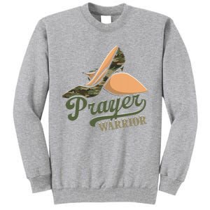 Camo Heels Prayer Warrior Faith God Jesus Christian Women Tall Sweatshirt