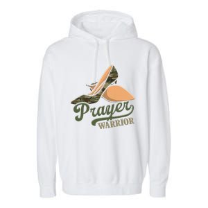 Camo Heels Prayer Warrior Faith God Jesus Christian Women Garment-Dyed Fleece Hoodie