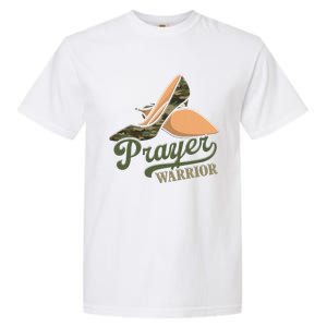 Camo Heels Prayer Warrior Faith God Jesus Christian Women Garment-Dyed Heavyweight T-Shirt