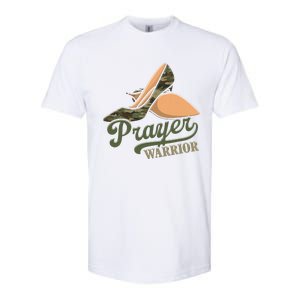 Camo Heels Prayer Warrior Faith God Jesus Christian Women Softstyle CVC T-Shirt