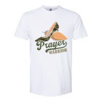 Camo Heels Prayer Warrior Faith God Jesus Christian Women Softstyle CVC T-Shirt