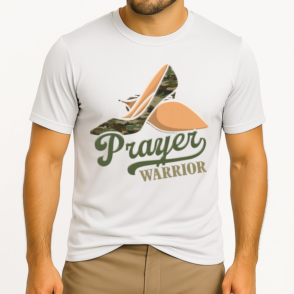 Camo Heels Prayer Warrior Faith God Jesus Christian Women Cooling Performance Crew T-Shirt