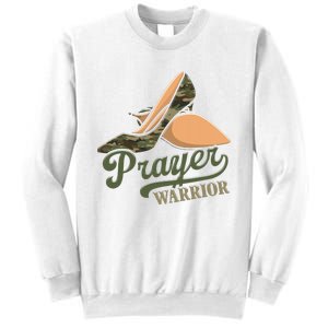 Camo Heels Prayer Warrior Faith God Jesus Christian Women Sweatshirt