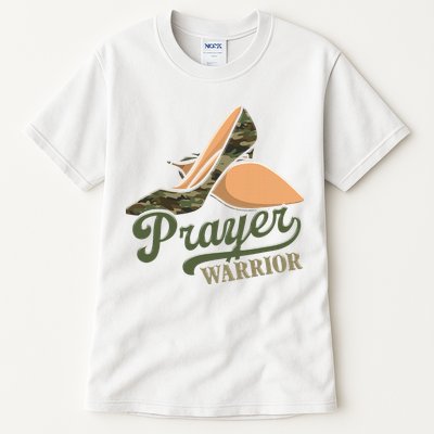 Camo Heels Prayer Warrior Faith God Jesus Christian Women Tall T-Shirt