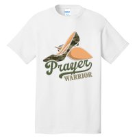 Camo Heels Prayer Warrior Faith God Jesus Christian Women Tall T-Shirt