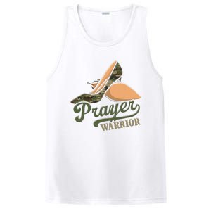 Camo Heels Prayer Warrior Faith God Jesus Christian Women PosiCharge Competitor Tank