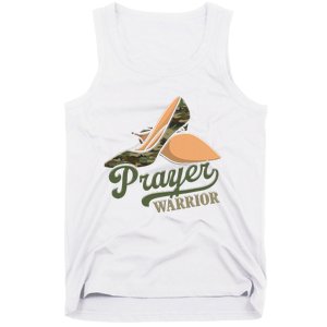 Camo Heels Prayer Warrior Faith God Jesus Christian Women Tank Top