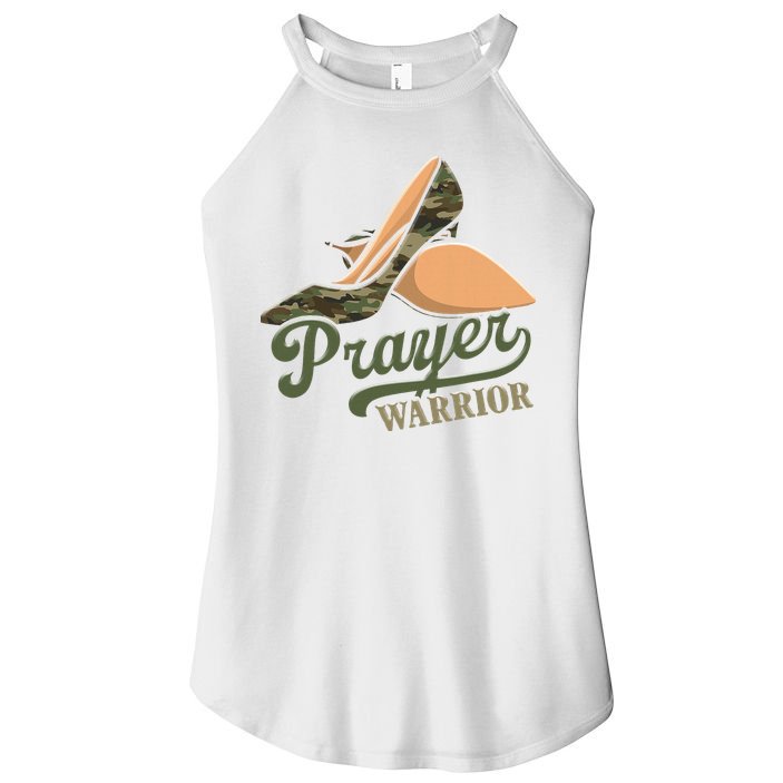 Camo Heels Prayer Warrior Faith God Jesus Christian Women Women's Perfect Tri Rocker Tank