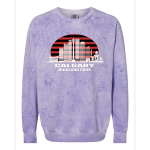 Calgary Highland Park Canada Skyline Colorblast Crewneck Sweatshirt