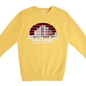 Calgary Highland Park Canada Skyline Premium Crewneck Sweatshirt