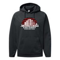 Calgary Highland Park Canada Skyline Performance Fleece Hoodie