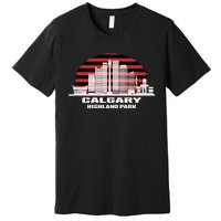 Calgary Highland Park Canada Skyline Premium T-Shirt