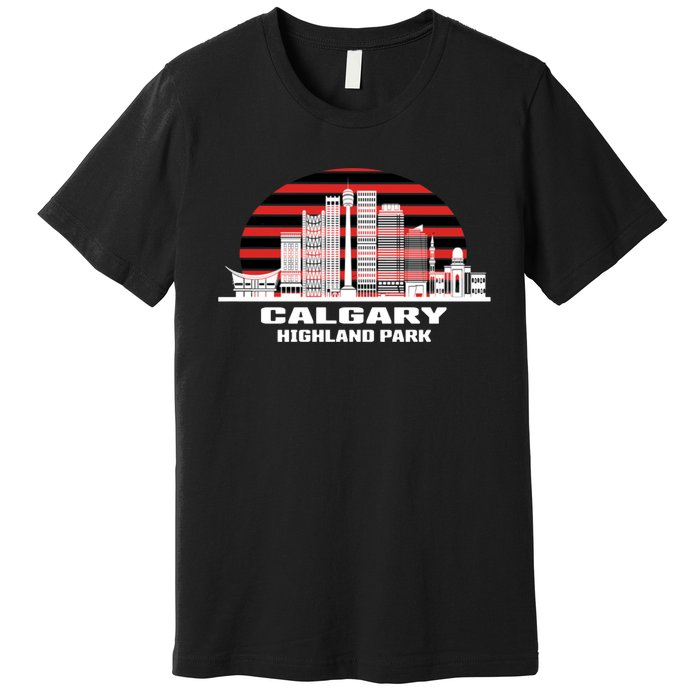 Calgary Highland Park Canada Skyline Premium T-Shirt