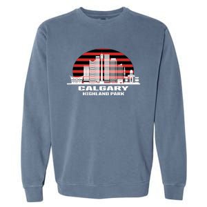 Calgary Highland Park Canada Skyline Garment-Dyed Sweatshirt