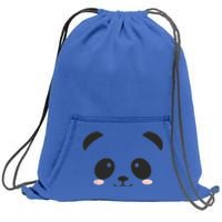 Cute Halloween Panda Bear Face Costume Gift Sweatshirt Cinch Pack Bag