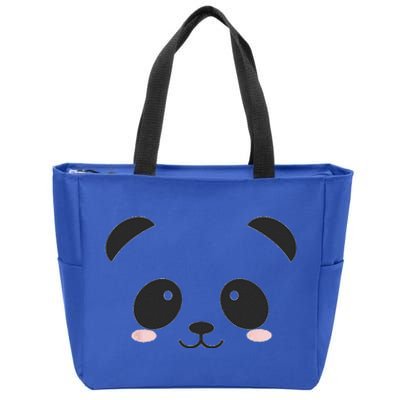 Cute Halloween Panda Bear Face Costume Gift Zip Tote Bag