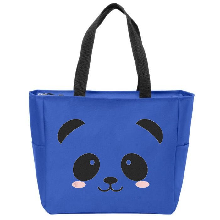 Cute Halloween Panda Bear Face Costume Gift Zip Tote Bag