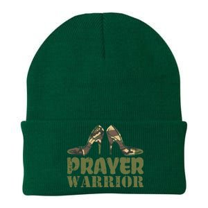 Camo Heels Prayer Warrior Faith God Jesus Christian Knit Cap Winter Beanie