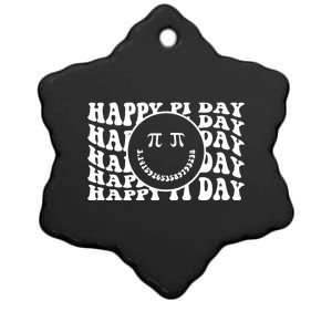 Cool Happy Pi Day Smiley Face Ceramic Star Ornament