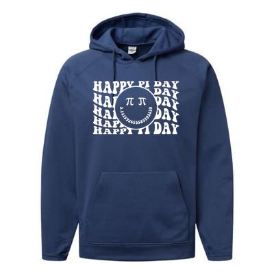 Cool Happy Pi Day Smiley Face Performance Fleece Hoodie