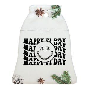 Cool Happy Pi Day Smiley Face Ceramic Bell Ornament