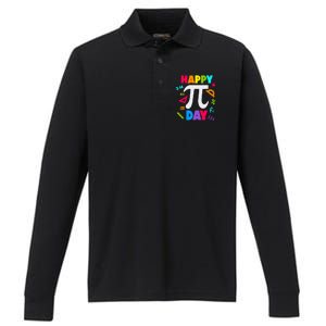 Cool Happy Pi Day Performance Long Sleeve Polo