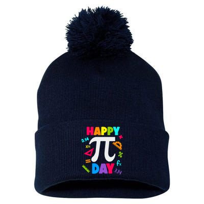 Cool Happy Pi Day Pom Pom 12in Knit Beanie