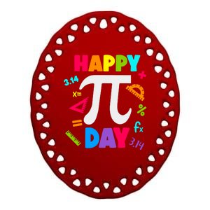 Cool Happy Pi Day Ceramic Oval Ornament