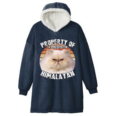 Cat Himalayan Property Vintage Eighties Style Cat Retro Gift Cute Dog Hooded Wearable Blanket