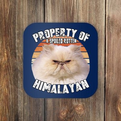 Cat Himalayan Property Vintage Eighties Style Cat Retro Gift Cute Dog Coaster